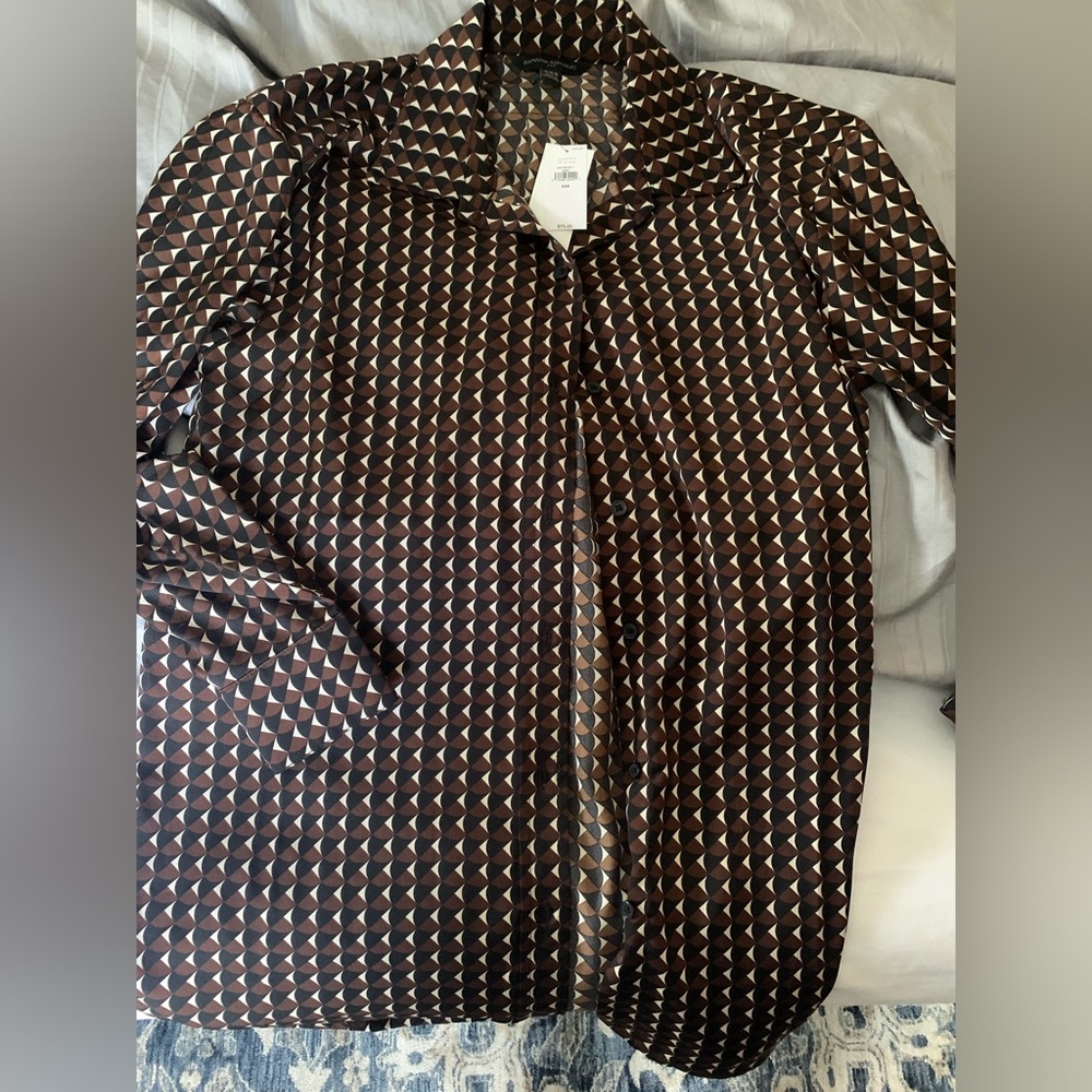 Banana Republic Factory patterned button down top NWT